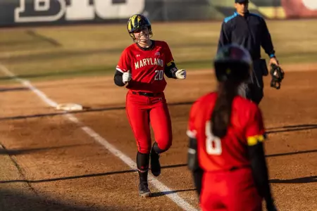 Infielder Anna McGowan (20)
Maryland Terrapins Softball vs UMBC Retrievers at Maryland Softball Stadium in College Park, MD on Sunday, Mar. 1, 2026.
Rose Fernandes/Maryland Terrapins