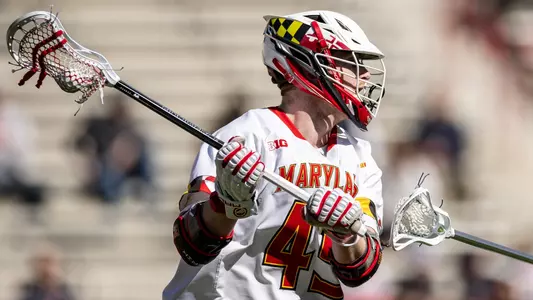 Attacker Chris Lyons (45)
Maryland Terrapins Men's Lacrosse vs Notre Dame Fighting Irish at SECU Stadium in College Park, MD on Saturday, Feb. 28, 2026.
Mackenzie Miles/Maryland Terrapins