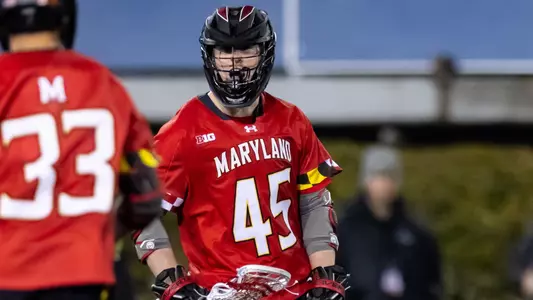 Attacker Chris Lyons (45)
Maryland Terrapins Men's Lacrosse vs Delaware Fightin' Blue Hens at Delaware Stadium in Newark, DE on Friday, Mar. 6, 2026.
Mackenzie Miles/Maryland Terrapins