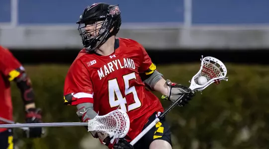 Attacker Chris Lyons (45)
Maryland Terrapins Men's Lacrosse vs Delaware Fightin' Blue Hens at Delaware Stadium in Newark, DE on Friday, Mar. 6, 2026.
Mackenzie Miles/Maryland Terrapins