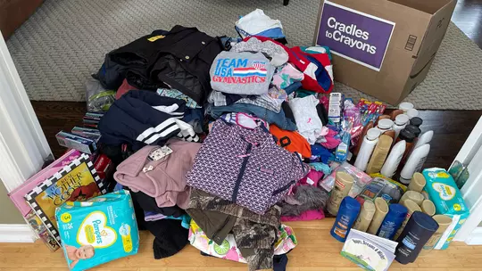 Goods collected for a Maryland Made service project