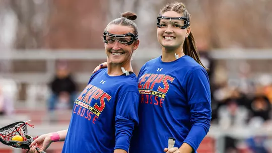 Maisy Clevenger and Kayla Gilmore at Maryland women's lacrosse' 2025 Breakthough TD1 game vs. Michigan