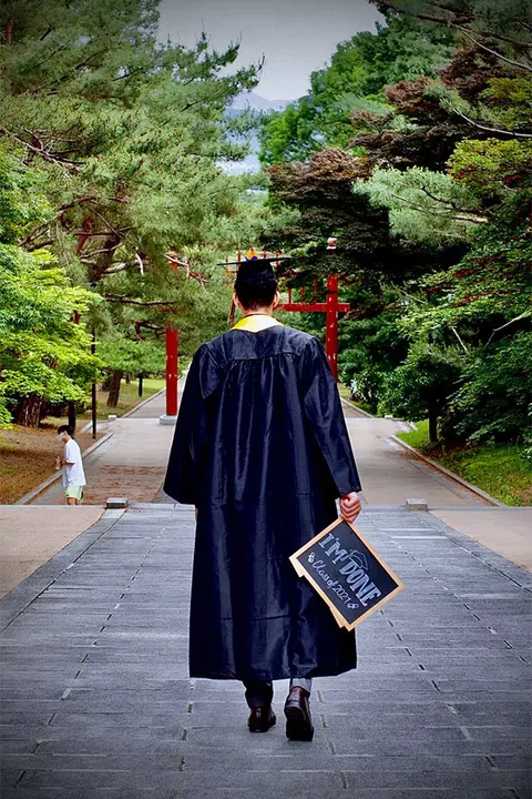 Collin Metcalf graduating high school in Korea