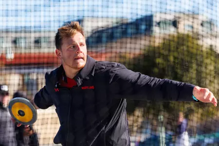 Rhys Allen competes at the Navy Outdoor Invitational