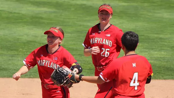Maryland celebrates an out against Michigan State
