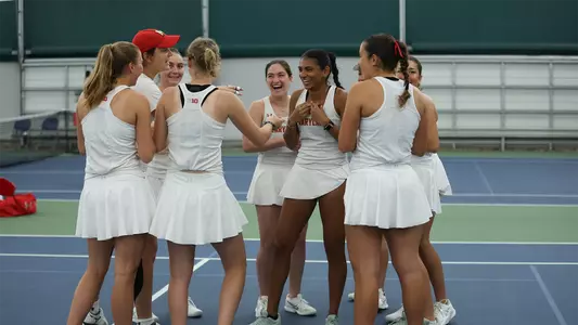 Maryland Women's Tennis Team Huddle Pregame versus Indiana