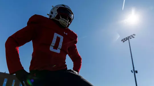 Zion Elee at Maryland football spring practice