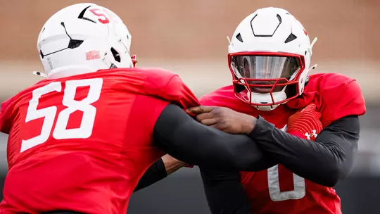 Zion Elee at Maryland football spring practice