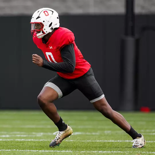Zion Elee at Maryland football spring practice