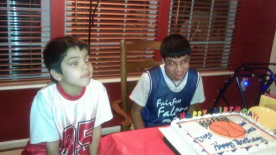 David and Diego Mendez at Diego's birthday party as kids