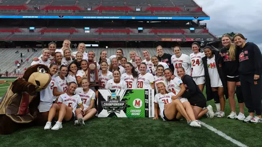 Maryland celebrates its win over Navy in the NCAA Tournament