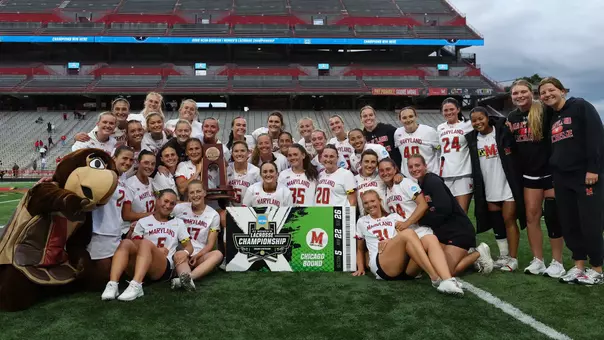 Maryland celebrates its win over Navy in the NCAA Tournament