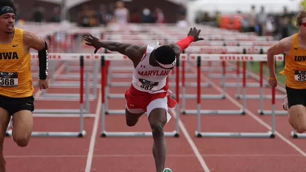 Justin DeVaughn competes at the Big Ten Track and Field Championships