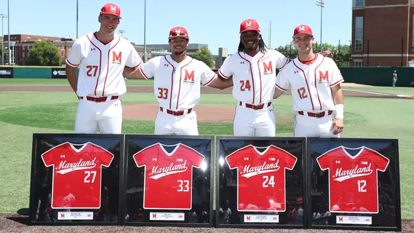 Maryland honors its senior class ahead of the final game of the 2026 regular season.