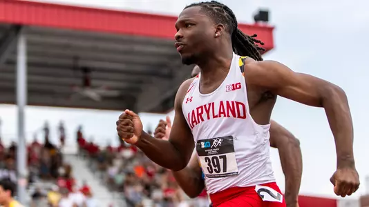Roman Spikes competes at the Big Ten Track and Field Championships in Lincoln Nebraska