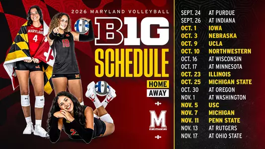 Big Ten Volleyball 2026 Conference Schedule Graphic with Dates