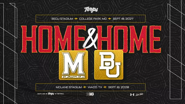Maryland and Baylor home-and-home football series graphic