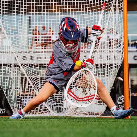 JJ Suriano playing lacrosse as a youth
