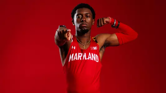 Sam Ford poses at Maryland Track and Field Content Day