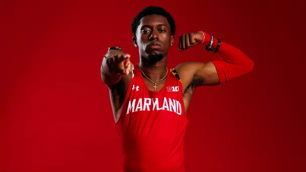 Sam Ford poses at Maryland Track and Field Content Day