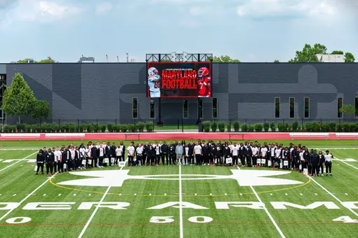 The Maryland football team visits Under Armour Headquarters on June 10, 2026