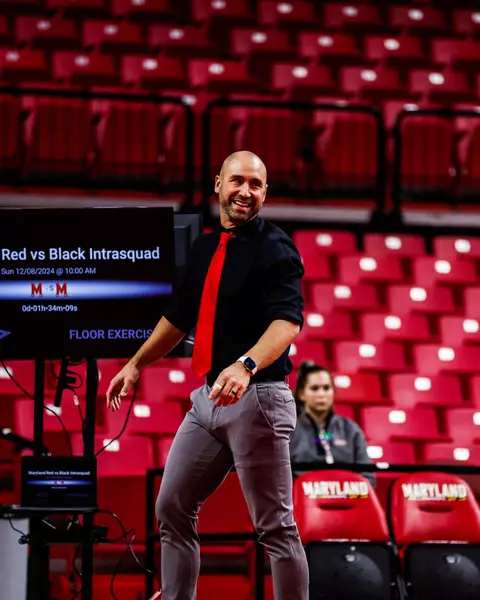 Assistant Coach JJ Ferreira
Maryland Gymnastics Red vs. Black Meet at Xfinity Center in College Park, MD on Sunday, Dec. 8, 2024.
Samantha Osborne/ Maryland Terrapins.