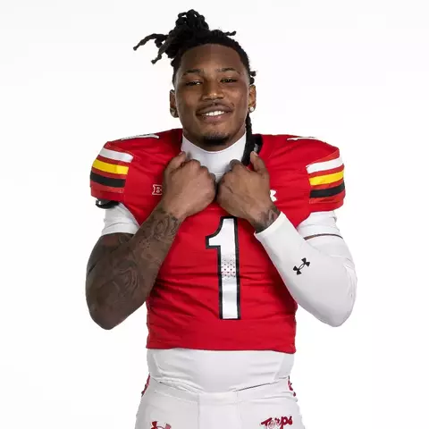Wide Receiver Na'eem Abdul-Rahim Gladding (#1)
Photos from Football Content Photoshoot at Jones-Hill House in College Park, MD on Monday, Jun. 15, 2026.
Allie Mize/Maryland Terrapins