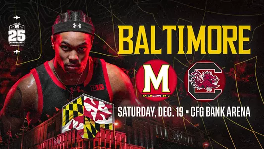 Maryland vs. South Carolina In Baltimore Game Announcement Graphic