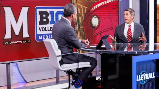 Head Coach Maryland Volleyball Adam Hughes on Set at Big Ten Media Day 2025