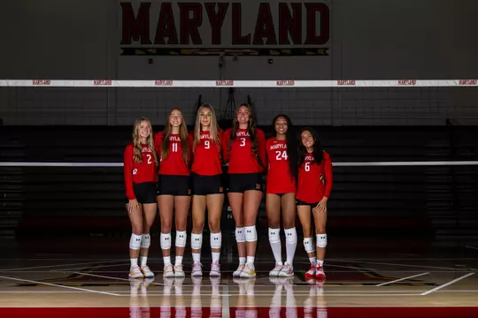 2026 Maryland Volleyball Posed Photo of the Freshman Class