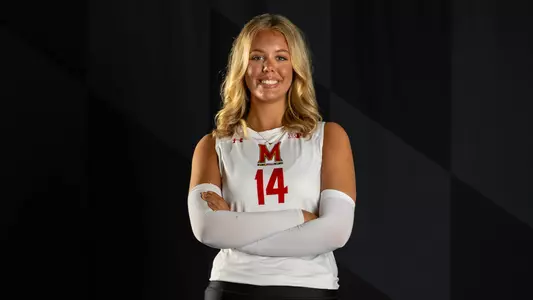 Ellis Crawford Volleyball Posed Black Background