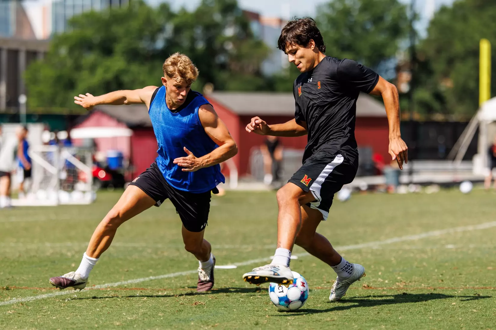 Defender Ljubomir Popovic (5), Forward Rodrigo Neri (9)
Photos from Men's Soccer practice at Ludwig Field in College Park, MD on Tuesday, Aug. 4, 2026.
Allison Mize/Maryland Terrapins