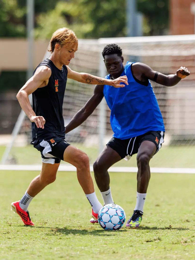 Midfielder Zack Harris (16)
Photos from Men's Soccer practice at Ludwig Field in College Park, MD on Tuesday, Aug. 4, 2026.
Allison Mize/Maryland Terrapins
