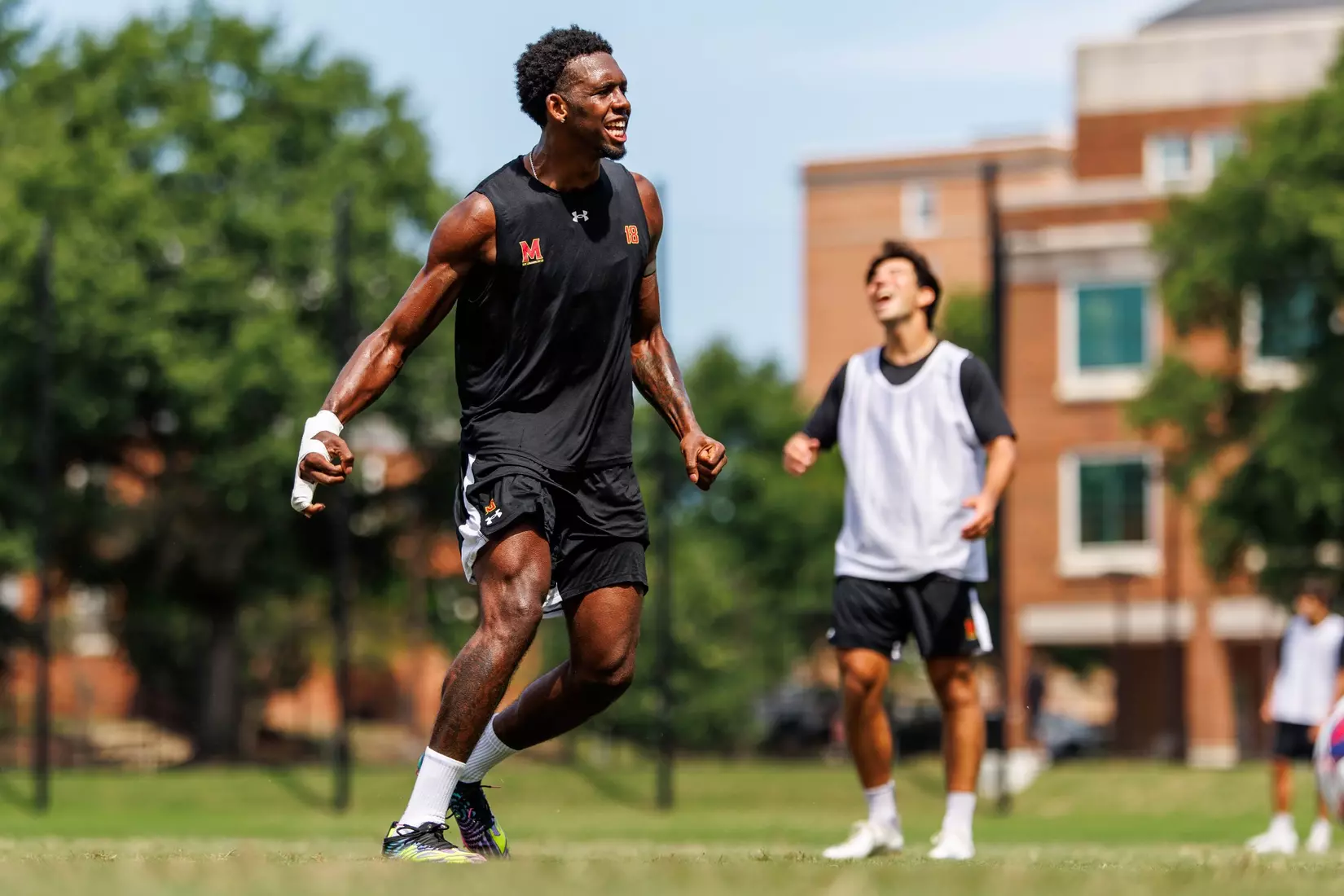 Defender Jace Clark (18)
Photos from Men's Soccer practice at Ludwig Field in College Park, MD on Tuesday, Aug. 4, 2026.
Allison Mize/Maryland Terrapins