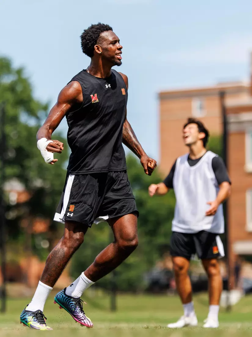 Defender Jace Clark (18)
Photos from Men's Soccer practice at Ludwig Field in College Park, MD on Tuesday, Aug. 4, 2026.
Allison Mize/Maryland Terrapins