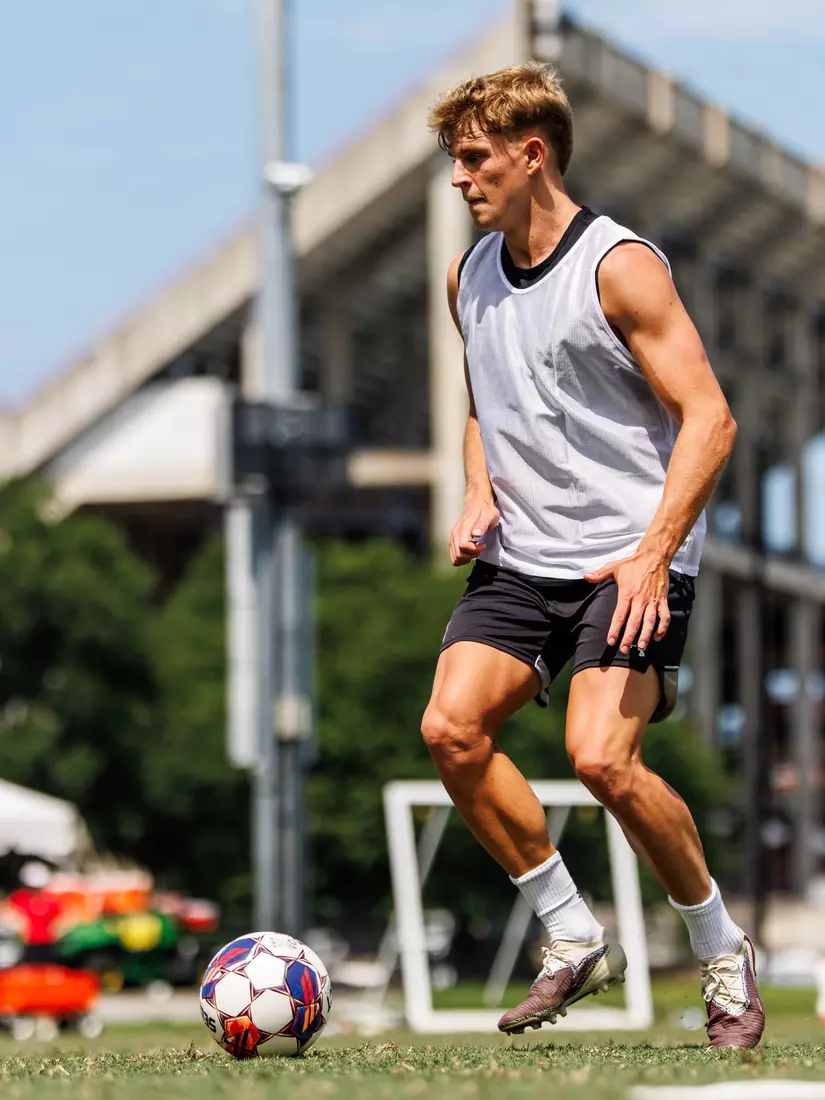 Defender Ljubomir Popovic (5)
Photos from Men's Soccer practice at Ludwig Field in College Park, MD on Tuesday, Aug. 4, 2026.
Allison Mize/Maryland Terrapins