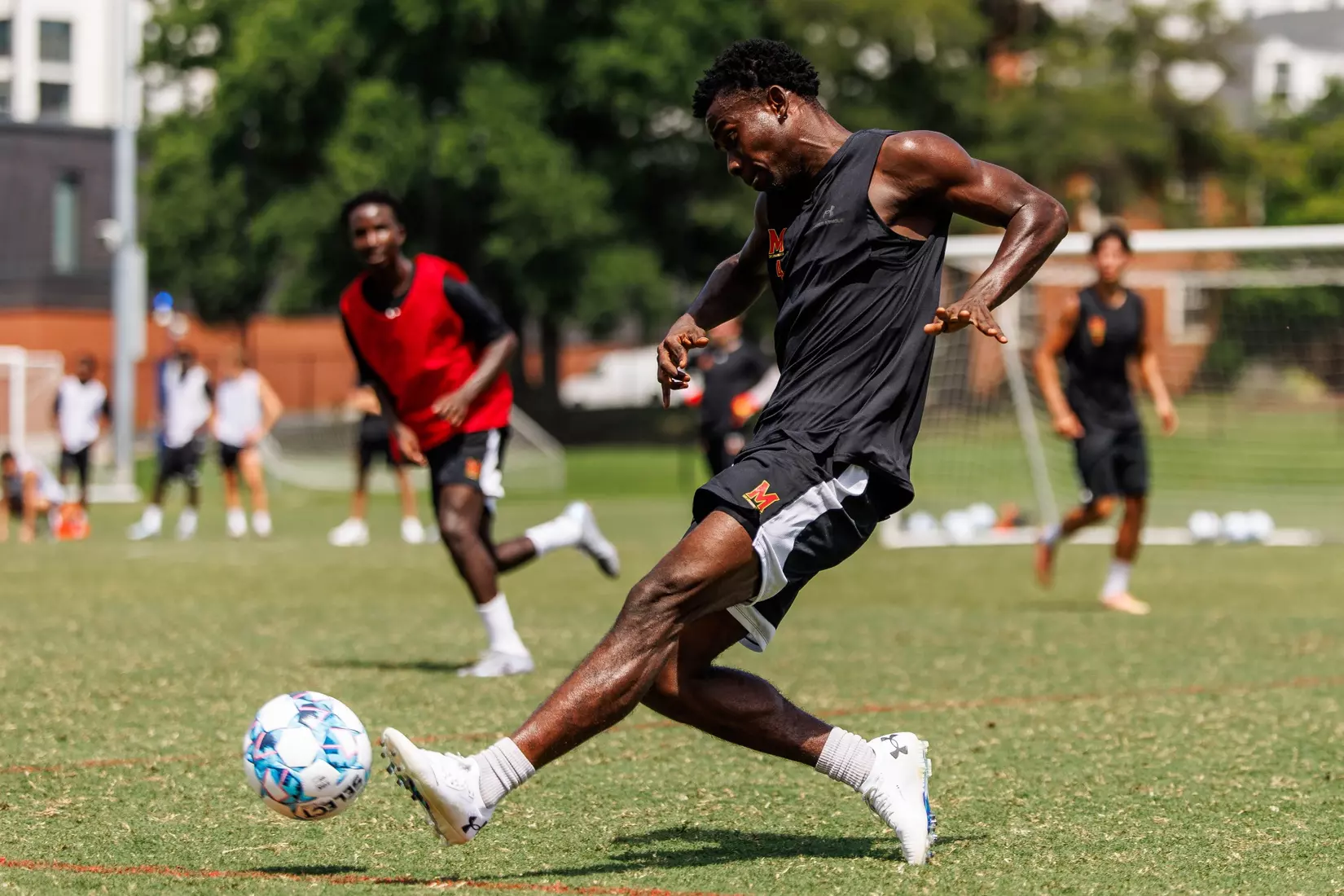 Midfielder Jason Atakora (4)
Photos from Men's Soccer practice at Ludwig Field in College Park, MD on Tuesday, Aug. 4, 2026.
Allison Mize/Maryland Terrapins