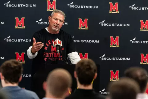 Defensive Coordinator Ted Monachino
Photos from Fall Camp Press Conference at Tyser Tower in College Park, MD on Wednesday, Aug. 5, 2026.
Mackenzie Miles/Maryland Terrapins