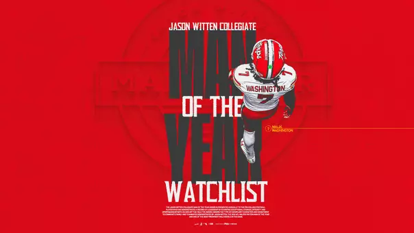 Malik Washington 2026 Jason Witten Collegiate Man of the Year Watch List graphic