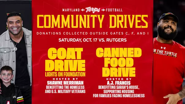 Shawne Merriman and AJ Francis Community Drives Graphic