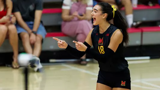 Sara Toth celebrates a Maryland point