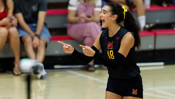 Sara Toth celebrates a Maryland point