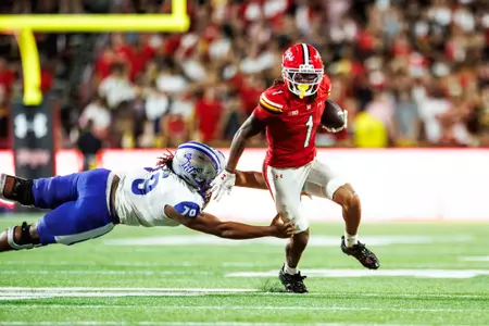 Na'eem Abdul-Rahim Gladding breaks a tackle against Hampton
