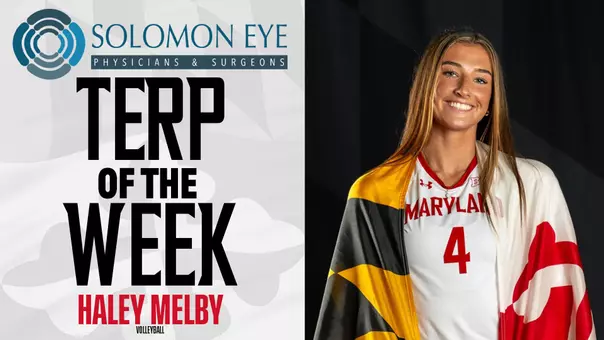 Haley Melby of Volleyball Terp of the Week Graphic
