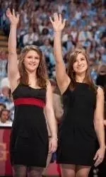 Gymnastics Team Recognized during Tuesday's Basketball Game