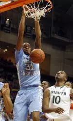Barnes Lifts No. 8 Tar Heels Over Miami, 73-64