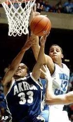 No. 7 Tar Heels Hold Off Akron, 64-53