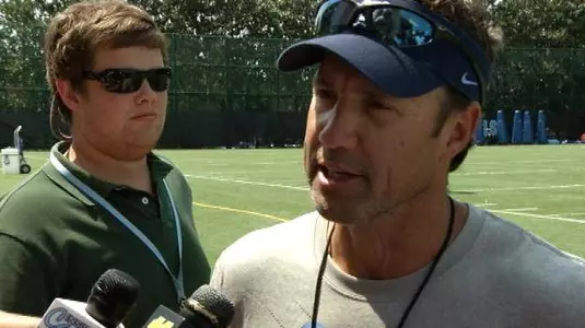 Coach Fedora Addresses The Media After Practice