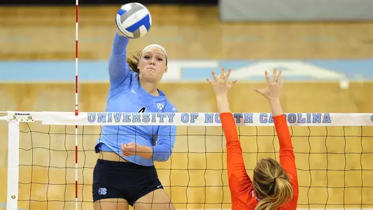 Tar Heels Sweep Virginia After Close First Set