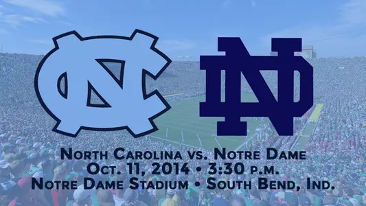 Carolina Visits No. 5 Notre Dame Saturday